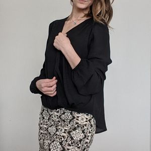 Forever 21 deep-V bell sleeve blouse